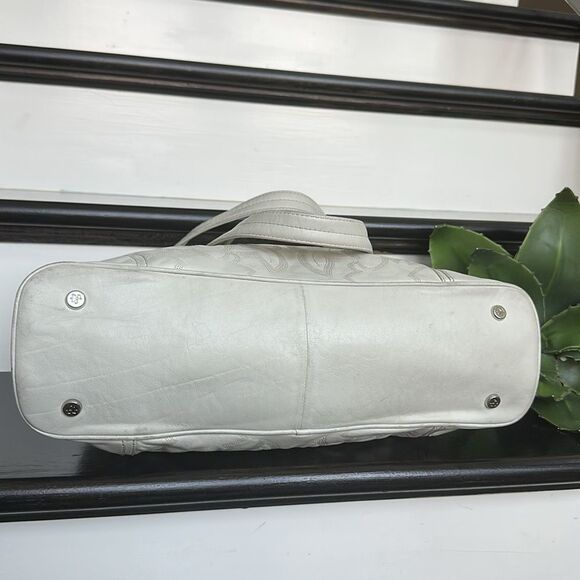 Donald J Pliner Genuine Leather Shoulder Purse Stitched Design Elegant Tote - Picture 8 of 13